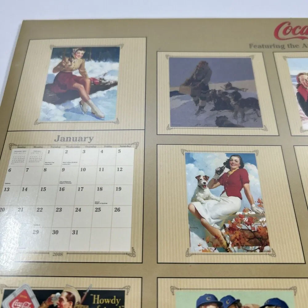 2008 Coca Cola 16 Month Calendar Featuring Art by Haddon Sundblom Sealed NEW - Picture 4 of 9